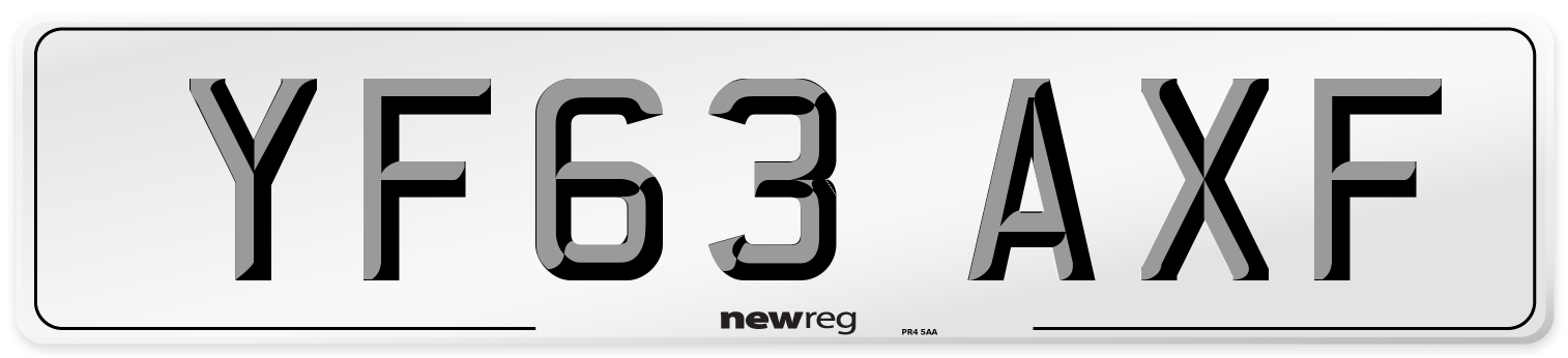 YF63 AXF Number Plate from New Reg